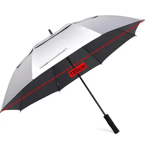 <span class=keywords><strong>Parapluie</strong></span> Extra Large Titane Argent Double Couche <span class=keywords><strong>Parapluie</strong></span> de Protection Solaire Parasol Extérieur Grande Plage <span class=keywords><strong>Parapluie</strong></span> de Golf Cadeau de Pêche - Product Image 1