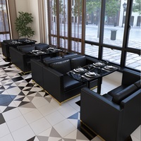 Cabine semi-circulaire de luxe Table à manger transparente canapé chaise ensemble pour Bar Restaurant café lait thé magasins Restaurant meubles