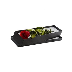 guangdong Kexin Logo Custom Flower Gift Box Black 1 Pieceslid Paper Packaging Single Long Stem Rose Paperboard 18072103 Handmade Rose Box