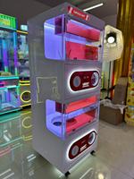 Machine de jeu d'arcade à grue personnalisable à monnayeur, interface anglaise, en métal, acrylique et plastique, avec lumières clignotantes, pour usage intérieur