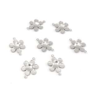 Stainless Steel <b>Flower</b> Spacer Beads Double Hole For <b>Bracelet</b> Making DIY Jewelry Components 316 Steel Color Smooth Finish - Product Image 3