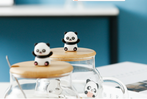 Nueva Taza <span class=keywords><strong>de</strong></span> Vidrio con Diseño <span class=keywords><strong>de</strong></span> Panda <span class=keywords><strong>2022</strong></span>, con Tapa y Pajitas, para Jugo o Café - Product Image 3