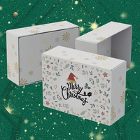 Boîte cadeau de Noël en deux parties, boîte en papier avec couvercle et base, motif imprimé saisonnier pour l'emballage de cadeaux de fêtes, vente en gros