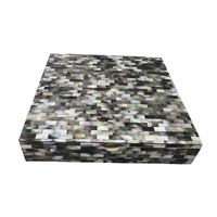 Boîte à bijoux de luxe en résine à motif coquillage, 2 compartiments, boîte de rangement avec couvercle à charnière pour cosmétiques, bijoux, boîte cadeau, boîte à souvenirs