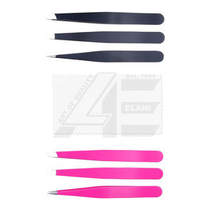 Kit de 3 pinces à épiler en acier inoxydable rose, très vendu, avec étui pour sourcils, pour femmes et hommes / Neuf, directement de l'usine 2026 - Product Image 5