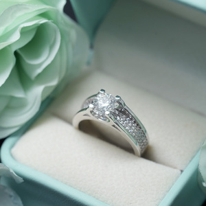 Goldleaf 1ct Moissanite 925 Sterling <b>Silver</b> <b>Ring</b> VVS1 Moissanite Diamond <b>Ring</b> White Gold Plated Moissanite Engagement <b>Ring</b> <b>Men</b> - Product Image 5