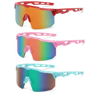 2025 niños <span class=keywords><strong>ciclismo</strong></span> <span class=keywords><strong>gafas</strong></span> OEM UV400 deporte bicicleta <span class=keywords><strong>gafas</strong></span> de sol PC una pieza lente correr al aire libre niños deportes bicicleta carretera <span class=keywords><strong>gafas</strong></span> - Product Image 1