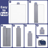 Tapis de pique-nique pliable portable, imperméable et doux avec poignée de transport pour toutes les saisons, plage, camping, voyage