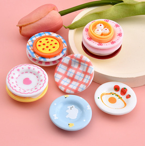 1:12 Miniatur Dekorasi Rumah Boneka Aksesori Peralatan Makan Miniatur Dapur Piring Resin Mini untuk Aksesori Rumah Boneka Bermain Peran - Product Image 3