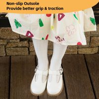 Chaussures Mary Jane pour filles en gros, haute qualité, à boucle auto-agrippante, légères, antidérapantes, en cuir synthétique PU blanc brillant, taille quatre