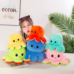 Peluche <span class=keywords><strong>de</strong></span> <span class=keywords><strong>Pulpo</strong></span> <span class=keywords><strong>Reversible</strong></span> <span class=keywords><strong>de</strong></span> Doble <span class=keywords><strong>Cara</strong></span>, Verde y Naranja, con Diseño <span class=keywords><strong>de</strong></span> <span class=keywords><strong>Cara</strong></span> Feliz y Enfadada Intercambiable, Juguete <span class=keywords><strong>de</strong></span> Peluche <span class=keywords><strong>de</strong></span> Alta Venta - Product Image 1