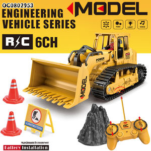 1/18 6CH Electric Plastic Radio Control Track Wheel Building Engineering Car Sound Music Light <strong>R</strong> <strong>C</strong> RC Construction <strong>Bulldozer</strong> Toy - Product Image 6