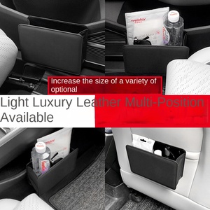 Cubo de basura para coche, caja de almacenamiento plegable para puerta, bolsa de almacenamiento montada en la puerta, accesorios de cuero para el interior del coche - Product Image 2
