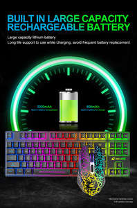 Free Wolf T87 Ensemble clavier et souris à chargement sans fil Jeu <span class=keywords><strong>Glow</strong></span> Ensemble clavier et souris sans fil - Product Image 3