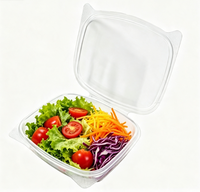 Boîte à salade et à sushi rectangulaire transparente jetable de haute qualité Bingo, en PET, de qualité alimentaire, pour emporter
