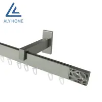 Tringle pour rideau carrée en alliage d'aluminium, barre de rideau moderne, avec rails