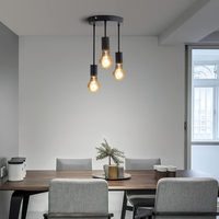 Lampes suspendues en fer noir en gros, style loft vintage, luminaires suspendus pour restaurant et bar, luminaires suspendus en métal