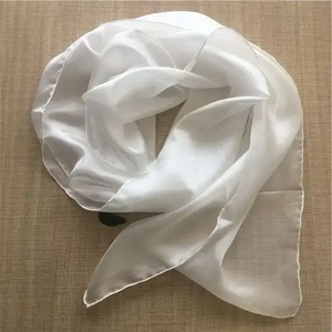 Taglia personalizzata sconto prezzo all'ingrosso materiale bianco naturale a mano bordo di seta Pongee sciarpa lunga per le donne scialle Tippet - Product Image 6