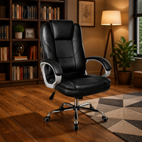 Fauteuil de direction pivotant de luxe en cuir, ergonomique et contemporain, avec fonction massage et repose-pieds