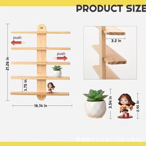 Wooden <b>Wall</b> <b>Mounted</b> <b>Shelf</b> Natural Color Float Design Multipurpose Storage For Living Room Display Rack - Product Image 4