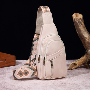 Sac de poitrine décontracté pour femme de style européen et américain, rétro, couleur unie, sac bandoulière, sac de taille, style bohème, disponible pour - Product Image 3