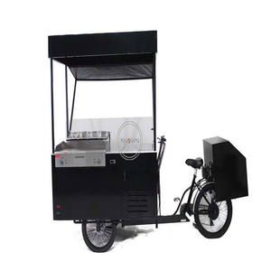 Tricycle multifonction personnalisé, vélo cargo, chariot de vente ambulante de hot-dogs avec réfrigérateur, vélo à trois roues pour café en plein air - Product Image 3