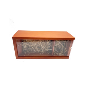 Boîtes cadeaux pour vin rouge, whisky et vin de style chinois, logo personnalisable, plusieurs tailles disponibles, en bois de pin avec tiroir coulissant. - Product Image 2