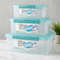 Ensemble de 6 contenants alimentaires rectangulaires en plastique de grande capacité avec couvercles hermétiques pour réfrigérateur et congélateur