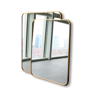 Lớn Giá Rẻ Fancy Bath Trang Trí Hình Chữ Nhật Shaped Dark Gold Mộc Mạc Tường Body Gương Với Khung - Product Image 1