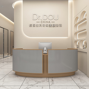 Moderne einfache Rezeption für Beauty Salon Health Center Bar Gebogene Kasse LED-Licht Rezeption für medizinische Schönheit - Product Image 2