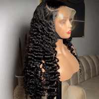 Perruque sans colle en cheveux naturels bouclés birmans, pré-épilée, avec dentelle frontale 13x4, perruques en cheveux humains avec dentelle frontale HD, perruques bouclées à ondulations profondes et lâches