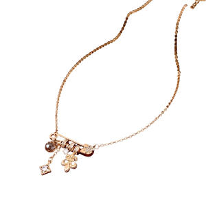 Collier avec pendentif <span class=keywords><strong>ancre</strong></span> <span class=keywords><strong>de</strong></span> <span class=keywords><strong>bateau</strong></span> en zircon incrusté <span class=keywords><strong>de</strong></span> plaqué or véritable, design personnalisé, chaîne <span class=keywords><strong>de</strong></span> clavicule, méthode solide, tempérament - Product Image 5
