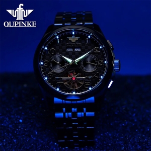 Montre homme OUPINKE 3263, luxe, saphir, automatique, mécanique, étanche, lumineuse, calendrier, semaine, cadeau de marque. - Product Image 6
