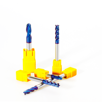 Fraise à queue en carbure de tungstène OEM/ODM SUP Nano Blue Coated 4 cannelures 65HRC pour machine CNC