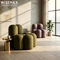 Fauteuil d'appoint WISEMAX FURNITURE au design italien, forme de galet arrondie spéciale, fauteuil rembourré pour salon, appartement