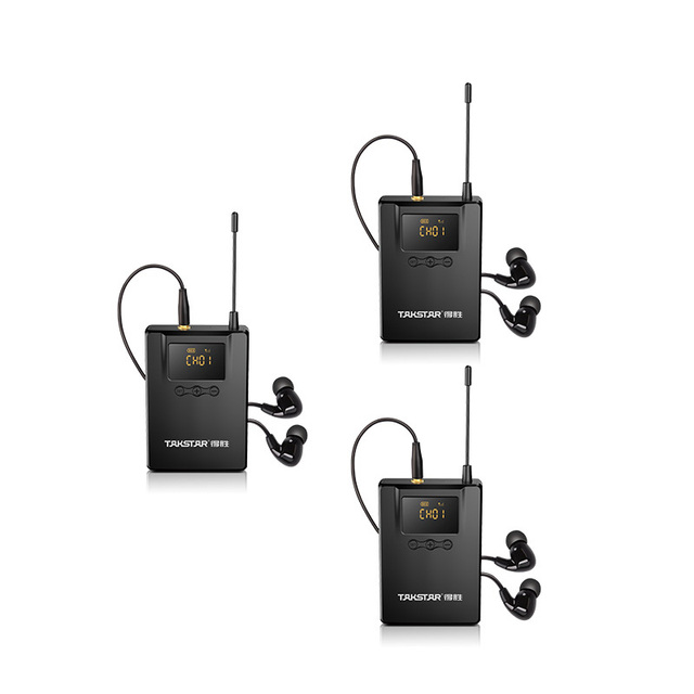 For Takstar WPM-300 Wireless In-Ear Monitor System Bodypack Receiver Set 3pcs Simultaneous Interpretation Ribbon Microphone