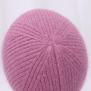 Bonnet d'hiver pour <span class=keywords><strong>femme</strong></span> en <span class=keywords><strong>fourrure</strong></span> de lapin douce, tricoté, chaud, style bonnet à revers, couleur unie, pour temps froid, décontracté et quotidien - Product Image 5
