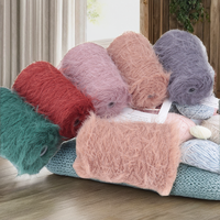 9-Color 500g 100% Polyester Anti-Pilling Soft Long-Hair OE DTY Faux Fur Yarn Dyed Pattern Knitting Weaving DIY Fancy Good QG