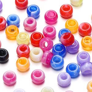 Acrylic Large Hole <b>Beads</b> Round Middle Size For Jewelry Making DIY Accessories Loose <b>Beads</b> Wholesale - Product Image 1