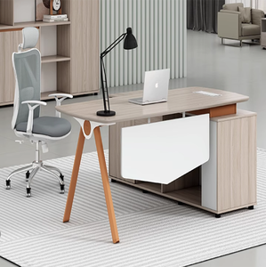 Escritorio Modular en Forma de L de Diseño Simple y Moderno para Gerente, Supervisor, Jefe o Presidente, con Gabinete de Almacenamiento - Product Image 3