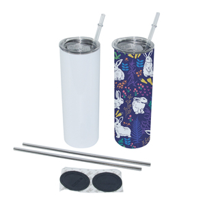 20 أونصة من الفولاذ المقاوم للصدأ معزول أبيض فارغ نحيل مستقيم التسامي بهلوان 20 أونصة مع القش - Product Image 3