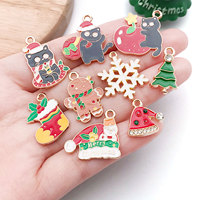 Breloques en émail de Noël pour la fabrication de bijoux, 22 mm, alliage de zinc, 20 styles