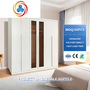 Armoire en acier à 6 portes battantes avec verre brun pour chambre à coucher, armoire en fer robuste - Product Image 1