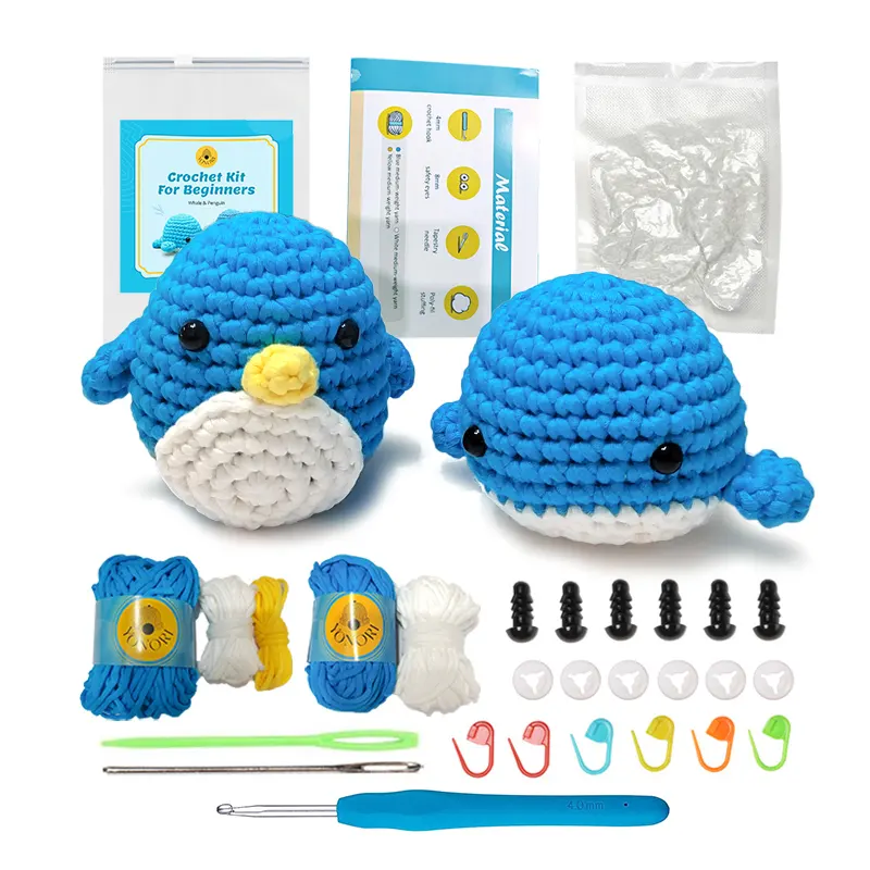 Yonori Crochet Kit cho người mới bắt đầu may vá Crochet cho đan Kit sợi móc kim Kit de Crochet