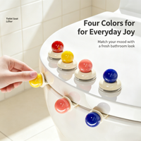 Lève-siège de toilette double usage à ventouse, poignée anti-salissure mains libres pour couvercle de toilette, boule colorée, accessoire de salle de bain pour usage quotidien