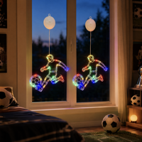 Lampe LED décorative en forme de ballon de football en plastique à ventouse pour chambre à coucher, événements et fêtes