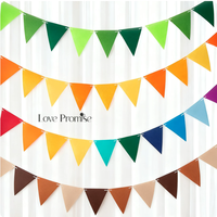 Guirlande triangulaire en feutre personnalisable avec logo, non tissée, pour décoration de fête d'anniversaire, salle de classe, ouverture de boutique, événementiel