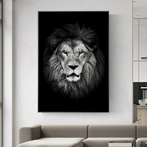 Ome/ecor/udro/rame/nimals/lack/hite/horse/ow/ogs/osters/nd/rints image d'animal, art mural, peinture de chevaux - Product Image 2