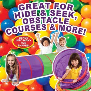 Tunnel de jeu pour enfants et tout-petits, tente tunnel colorée, jouet tunnel à ramper pop-up, tunnel à ramper double usage pour garçons et filles, jeu en plein air - Product Image 4