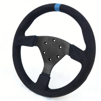 Volant sport en daim noir de 13 pouces, 3 branches, cadre en aluminium, volant de course pour drift et rallye, pour modification automobile